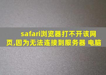 safari浏览器打不开该网页,因为无法连接到服务器 电脑